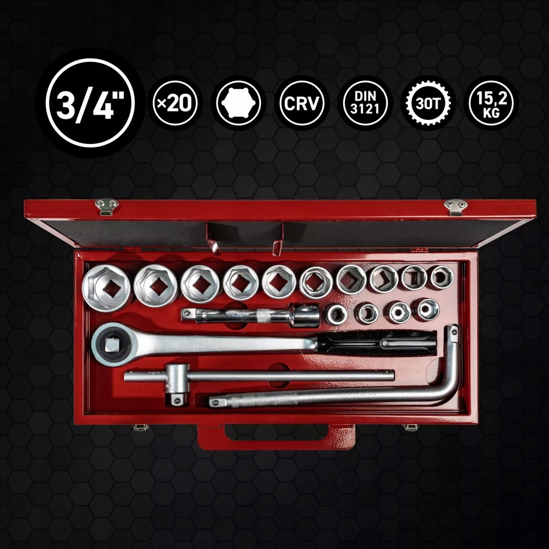 ZESTAW NASADEK 3/4" Z GRZECHOTKĄ