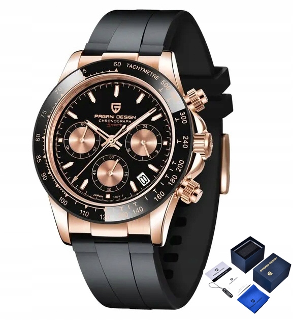 ZEGAREK PAGANI DESIGN PD-1664 DAYTONA CHRONO SPORT VK63 SAPPHIRE + BOX