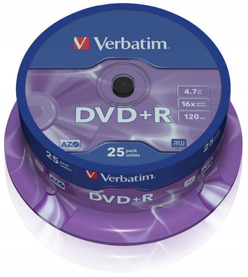 Dvd+r disky Verbatim 4,7GB 16X Cake Disky pro nahrávání fotografií Soubory Disk