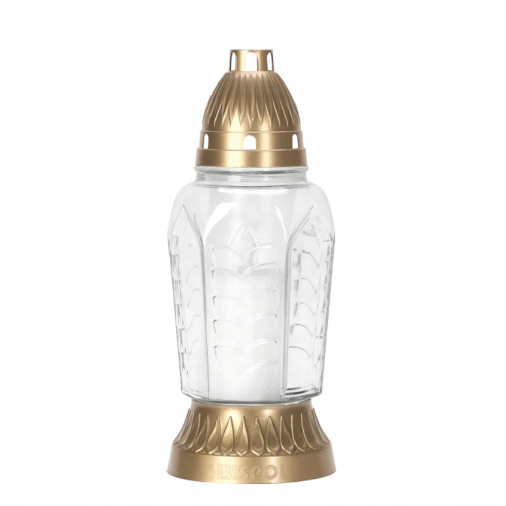 Skleněná náhrobní Hřbitovní Svíčka s vložkou 4081 bílá Sada: 5 ks