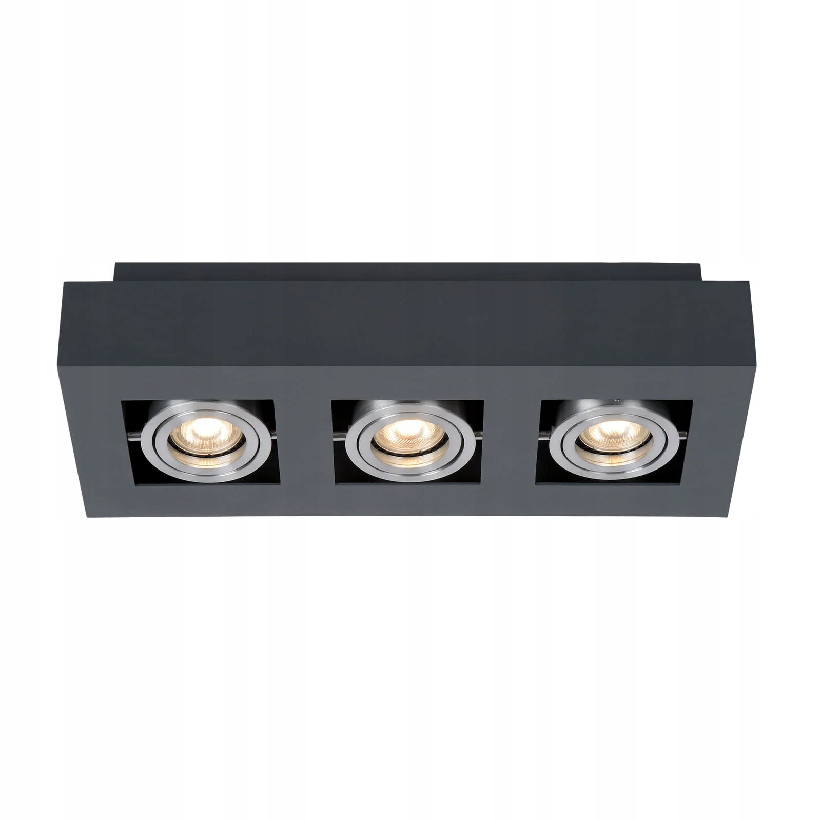 Lampa stropná trojitá nastaviteľná čierna chrómová obdĺžniková Italux