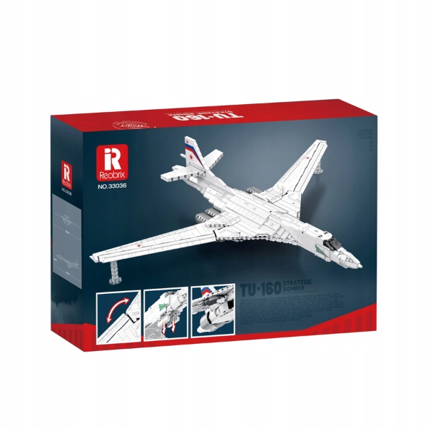REOBRIX KOCKY RUSKÝ NADZVUKOVÝ BOMBARDÉR TU160 1598 PCS TECHNIKA Typ stavebnice