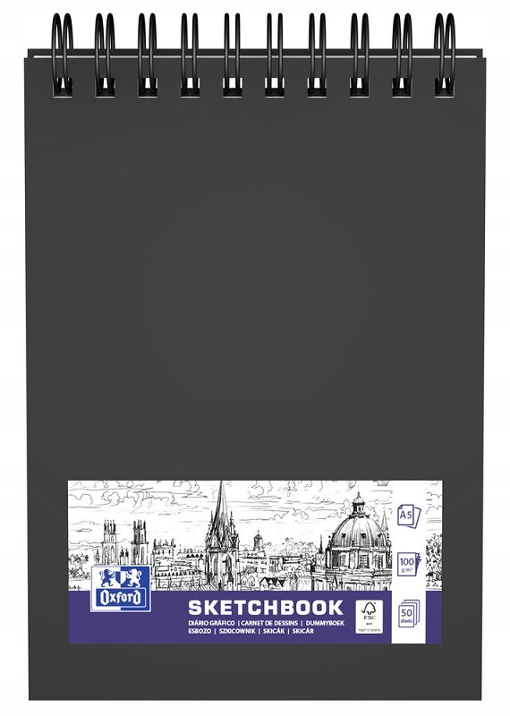 

Szkicownik Blok Oxford Art A5/50k 100g Czarny