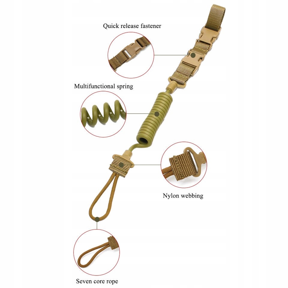 Smycz do pistoletu linka Tan Coyote 50/140 cm Odpinana