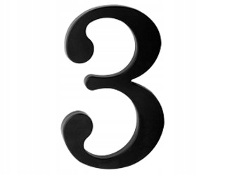 

Plastikowa cyfra na dom czarna "3"