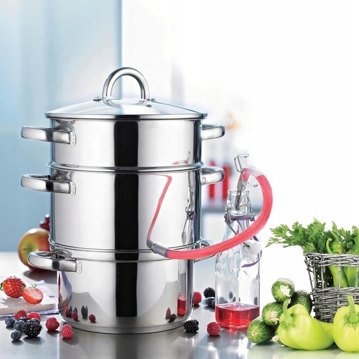 Sokownik Hoffman 8 l srebrny Stal nierdzewna SOKOWNIK PAROWY Z WĘŻYKIEM Rodzaj sokownik