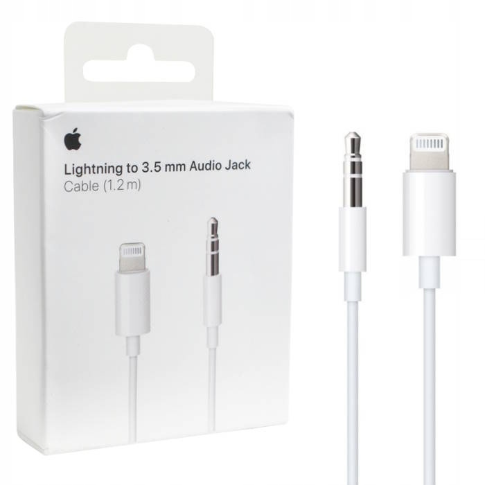 Kabel Apple Lightning Audio Jack 3.5 MM 1.2 M Iphone Ipad Bílý