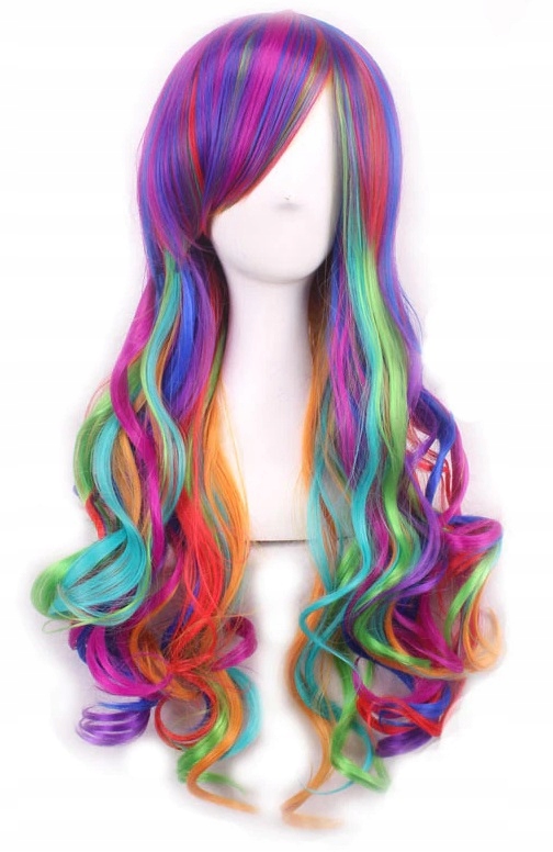 

Peruka Ombre Cosplay 70 CM Glam Rock Tęczowa