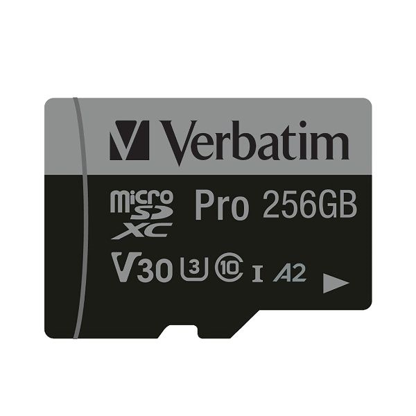 Verbatim Karta microSD 256GB adapterPro U3 czarny/black 47045