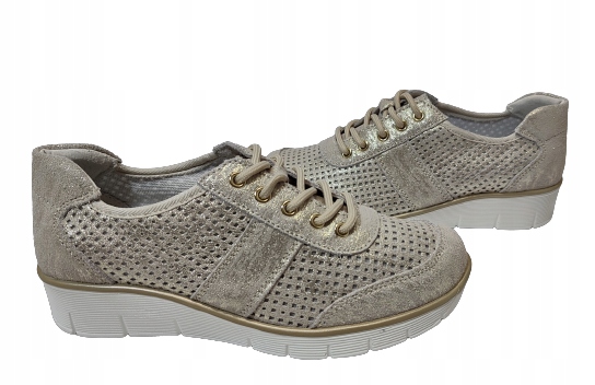 Pohodlné Ažurové Filippo kůže DP028 zlatá r38