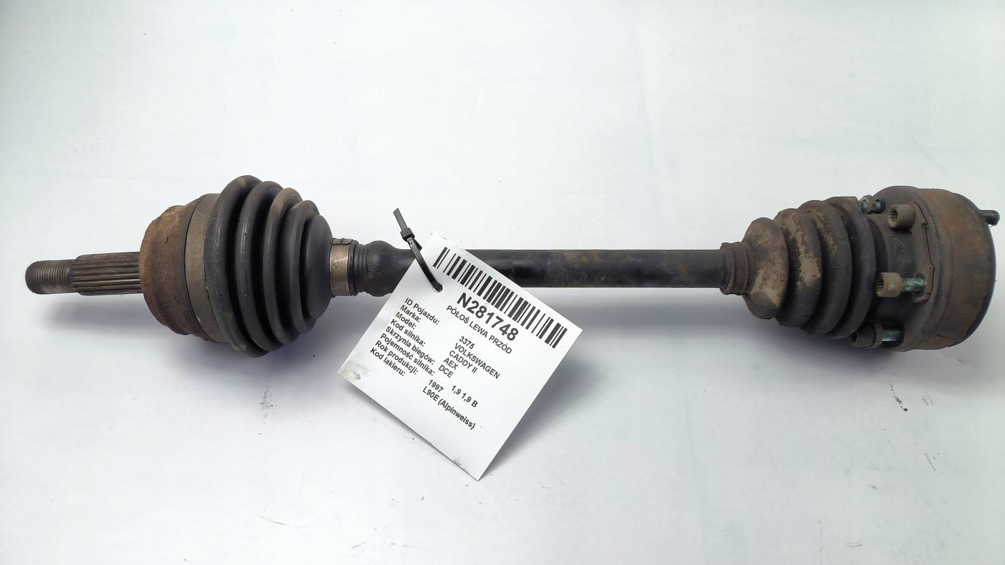 antriebswelle links vorne VOLKSWAGEN CADDY II