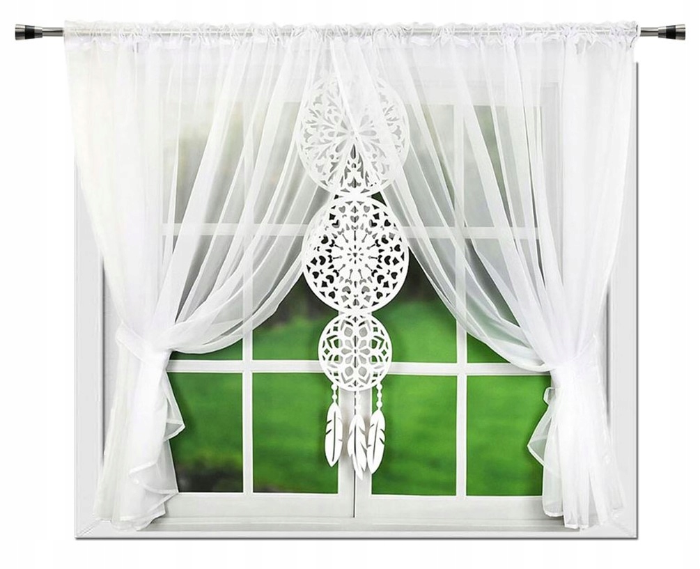 Set Záclona Voál Panel Lapač Snů 400x150 Bílý