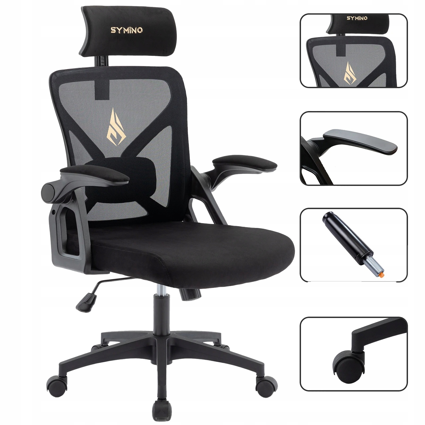 Ergonomická otočná kancelárska stolička s nastaviteľnou opierkou hlavy