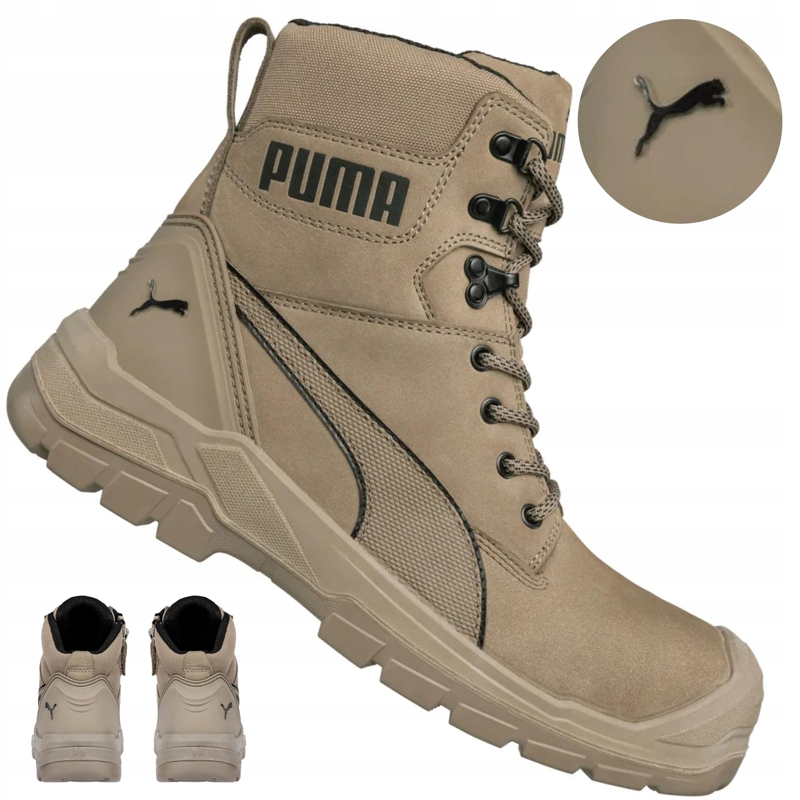 Buty robocze męskie skórzane wysokie taktyczne trapery S3 Puma Conquest -41