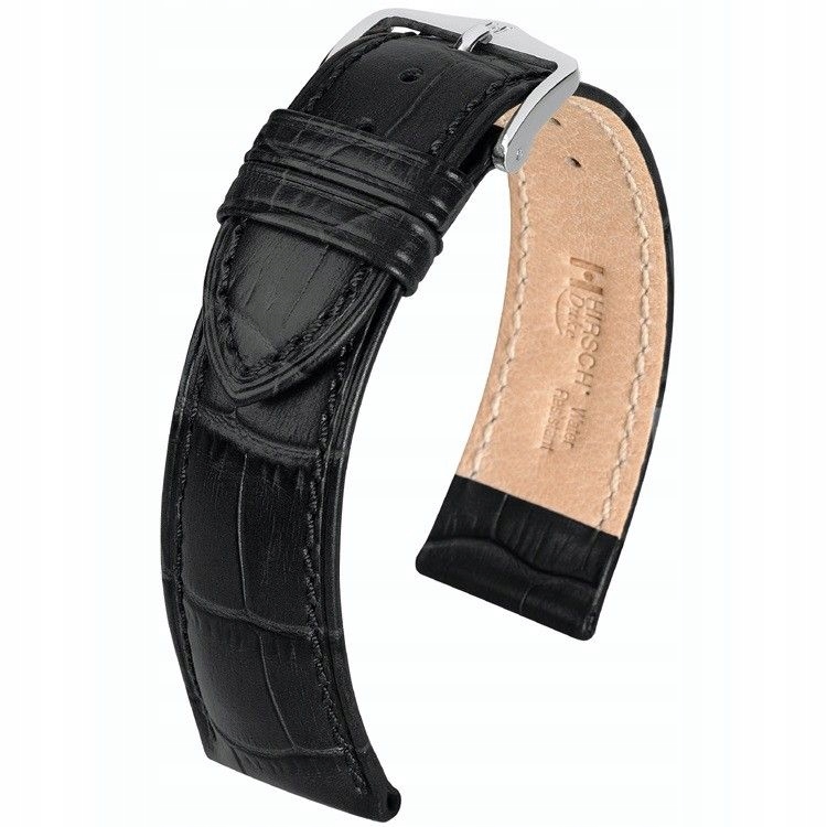 Černý kožený opasek 20 mm Hirsch Duke 01028050-2-20 (L)