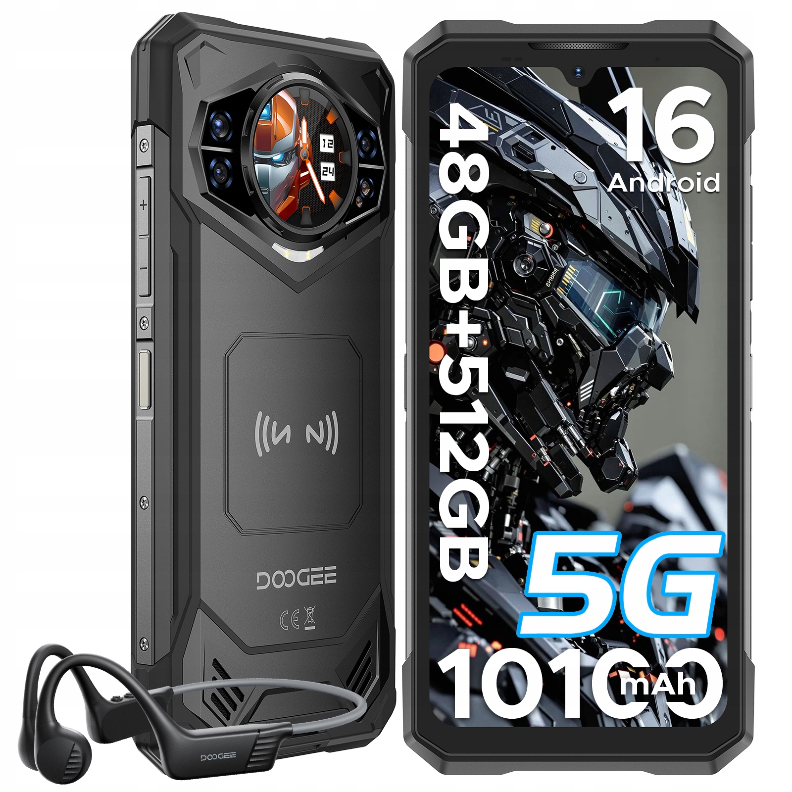 Smartfón Doogee S200X vodotesný 12/512GB 4G (lte) čierny Nasaďte si slúchadlá