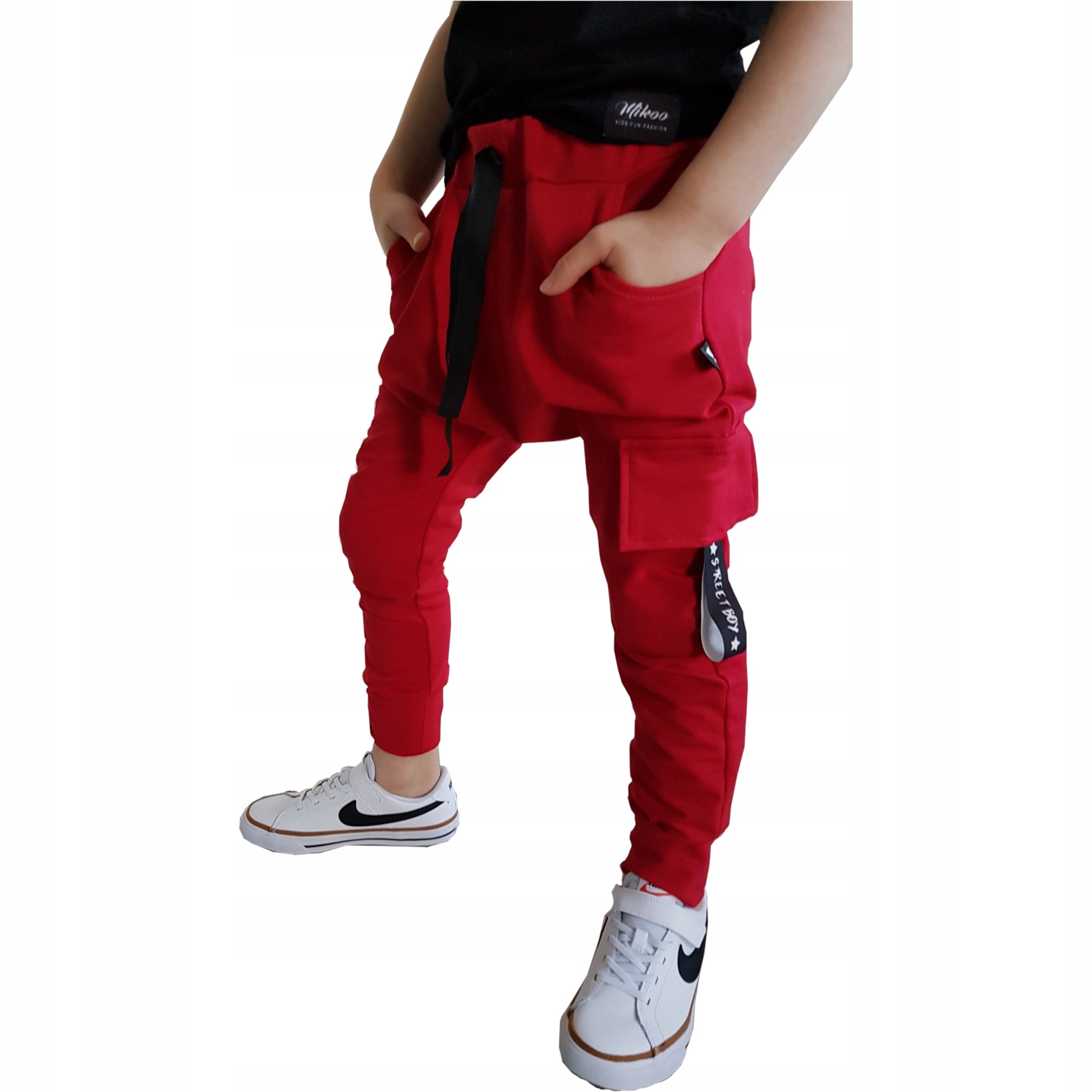

Bojówki style kids street boy czerwień 140