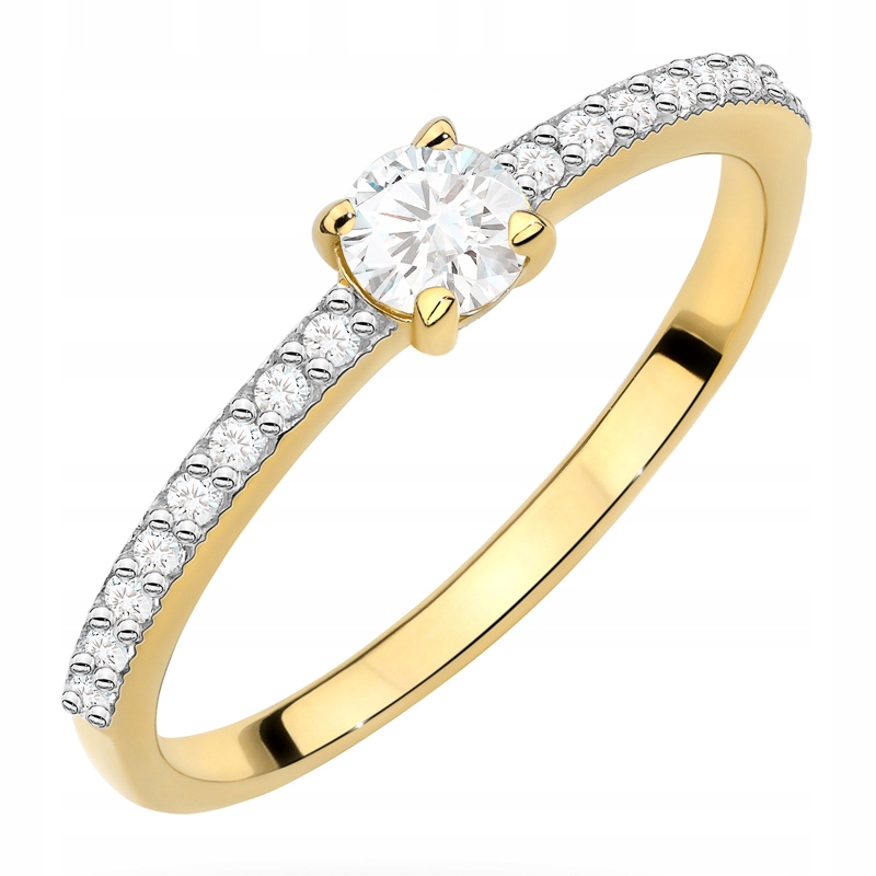 Vícekamenný Zlatý Prstýnek pr. 585 s brilianty 0,39 ct 14k