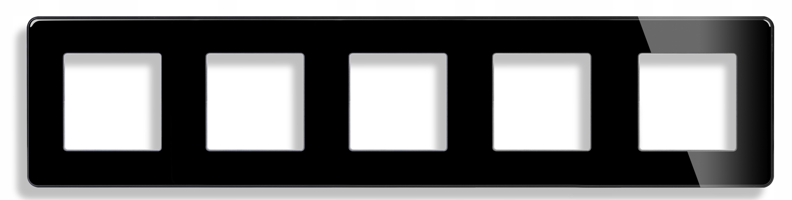 Rámeček Skleněný 2.5D Flex Pětinásobný 5F Pro Kontaktní Spínače Černý