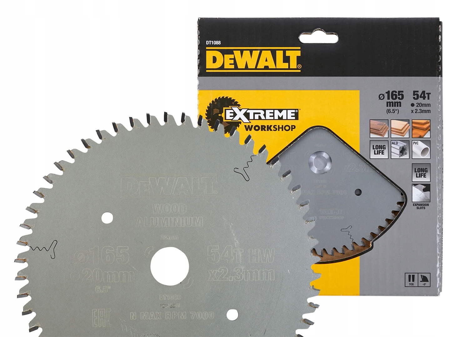 Dewalt DT1088 Tarcza Pilarska Extreme Do Materiałów Trespa 165x20mm 54 Zęby