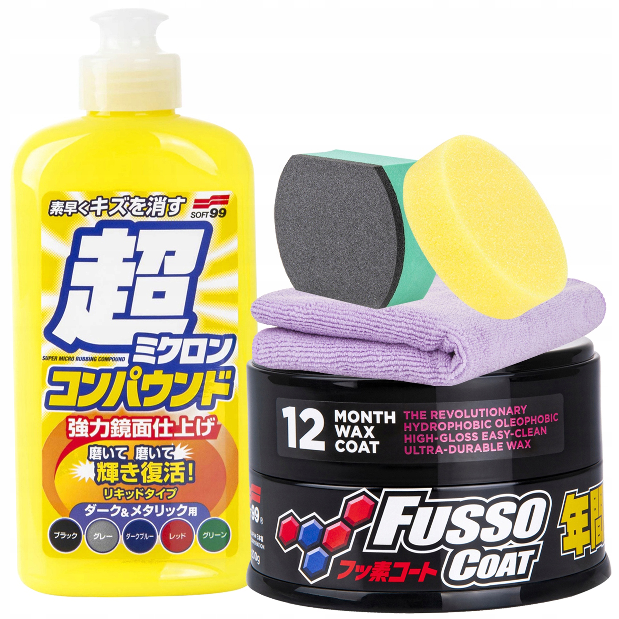 SOFT99 Fusso Coat Wax Dark + Cleaner do ciemnych