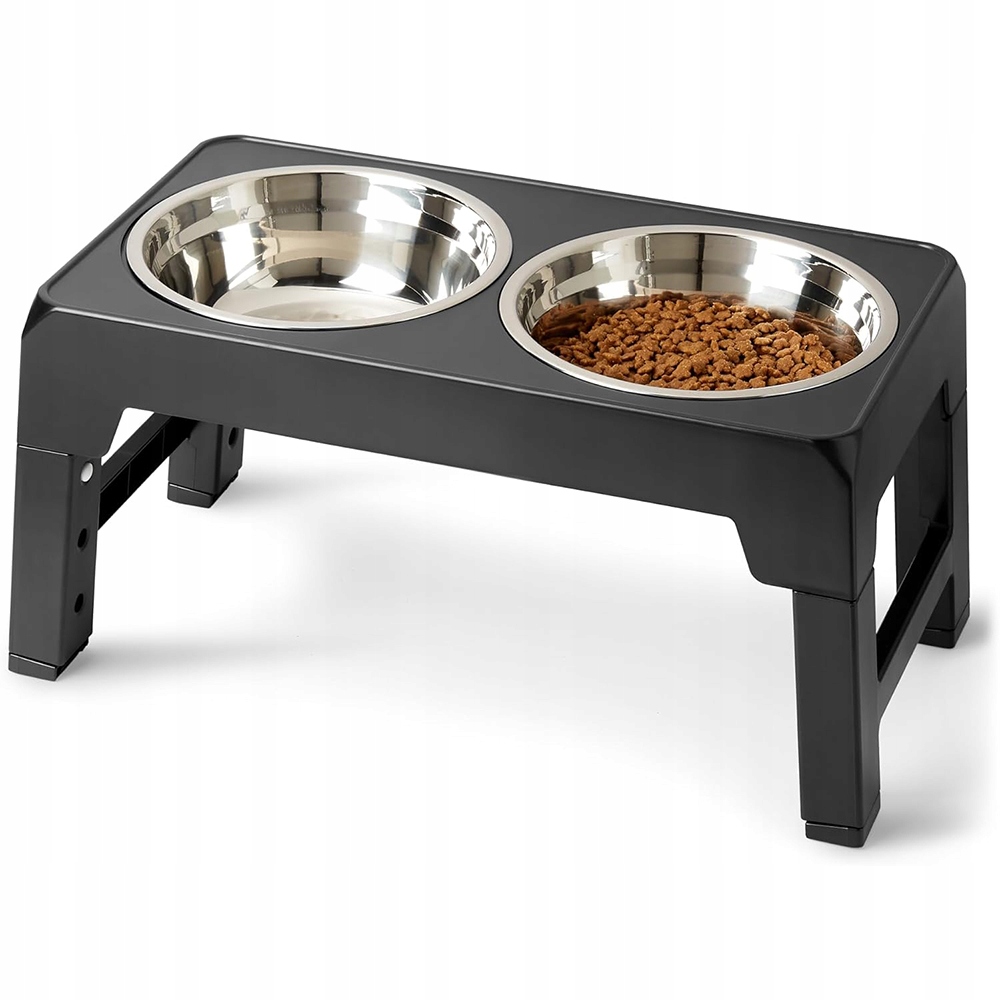 Levně Misky Na Nastavitelném Stojanu, Dvojitá Miska, Velká, Nepromokavá, Pro Psa