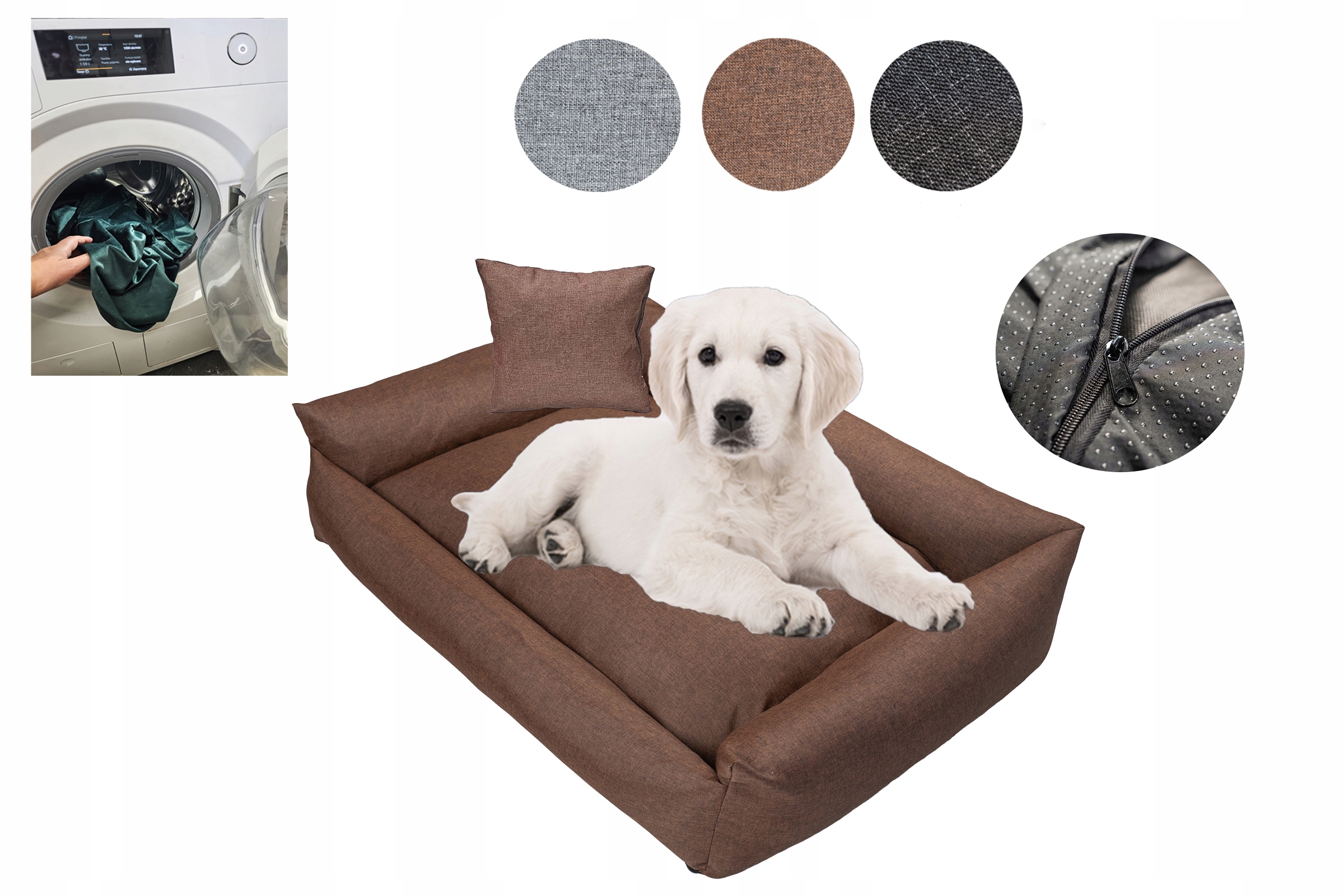 Levně Pelíšek potah 95x75 Snímatelný potah Hnědá