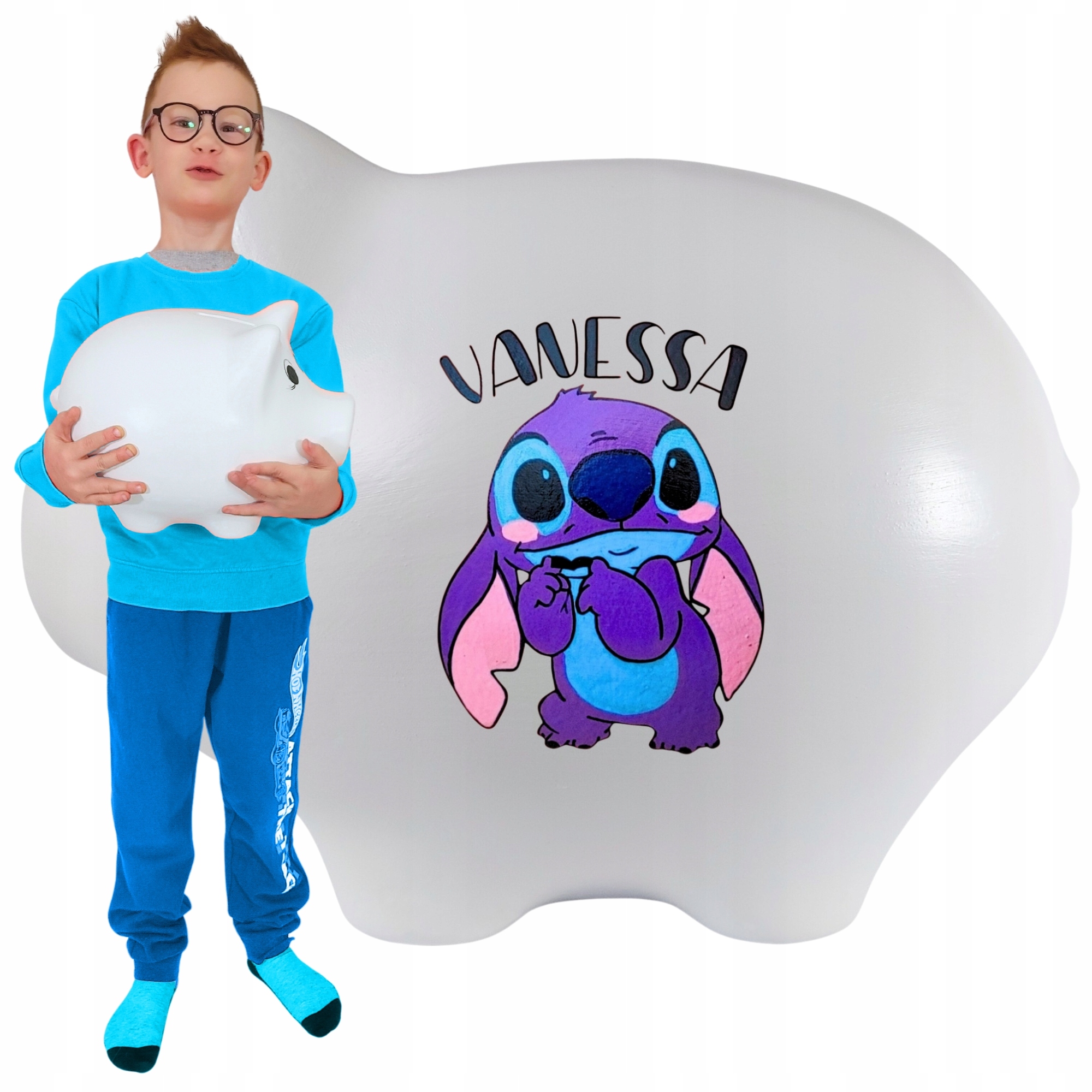 Prasátko Skarbonka s jménem dítěte Personalizované velké, prostorné XXL