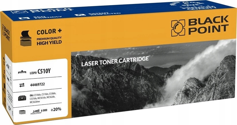 Black Point toner LCBPOC510Y zastępuje Oki 44469722, żółty