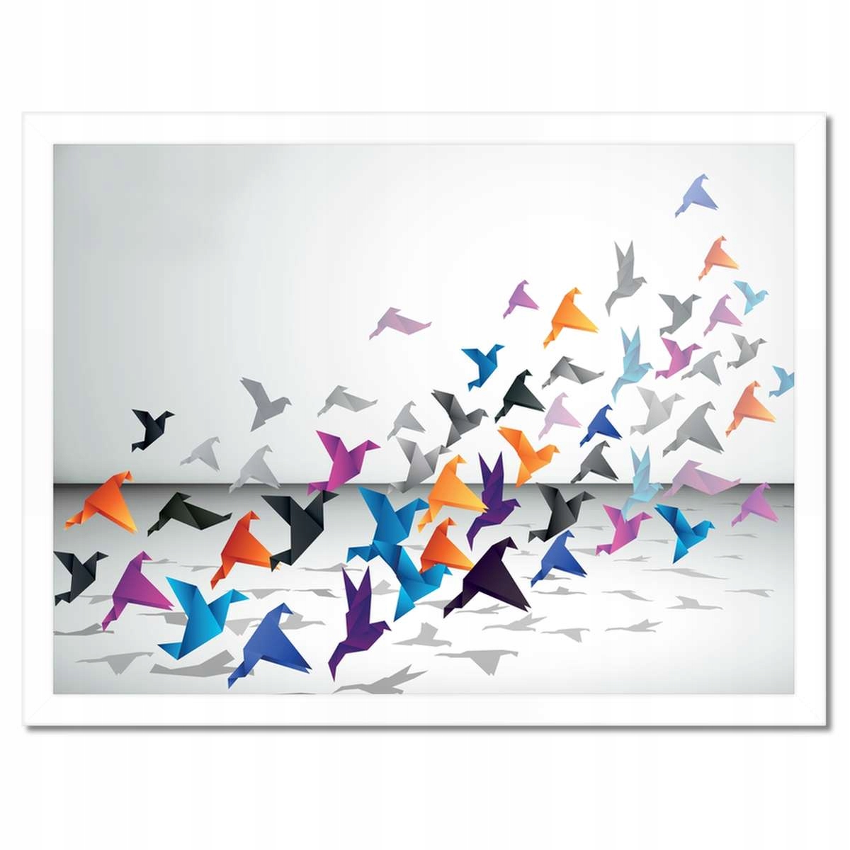 Plakáty v rámu 40x30 Origami Ptáci v letu