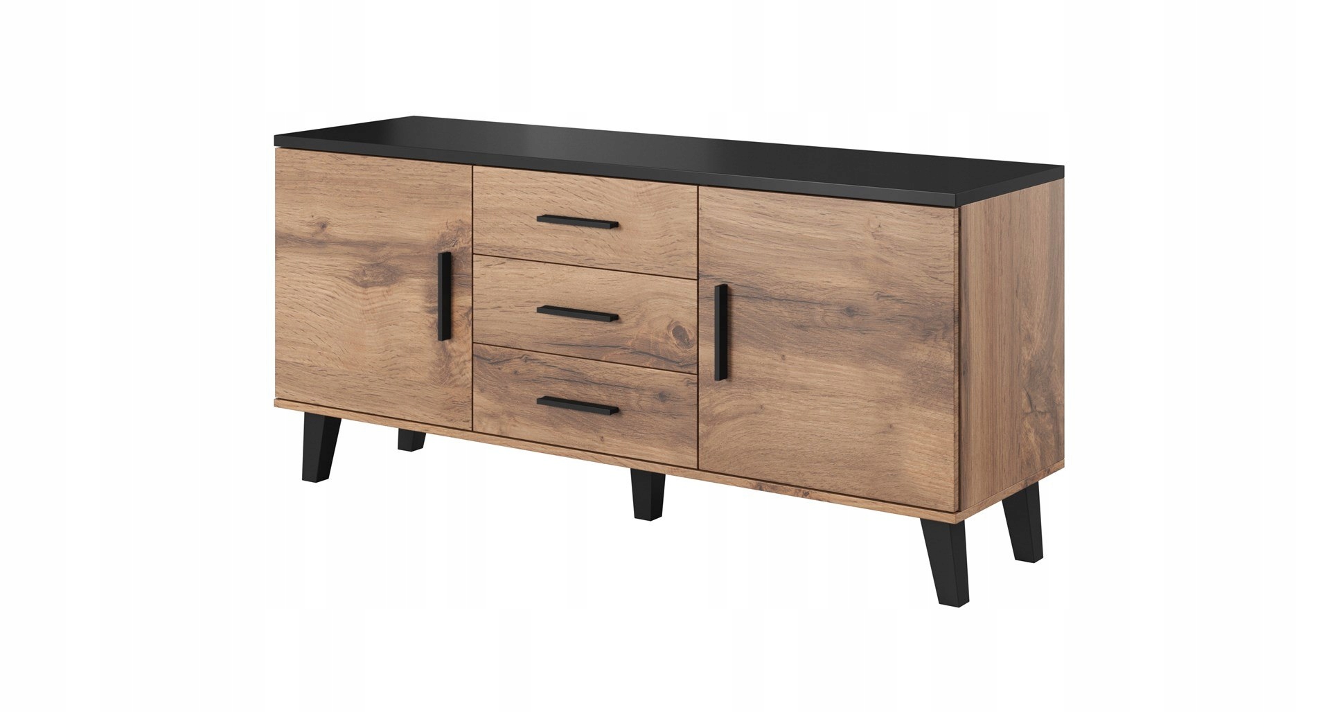 Komoda Lotta 150 2D3S wotan czarny mat