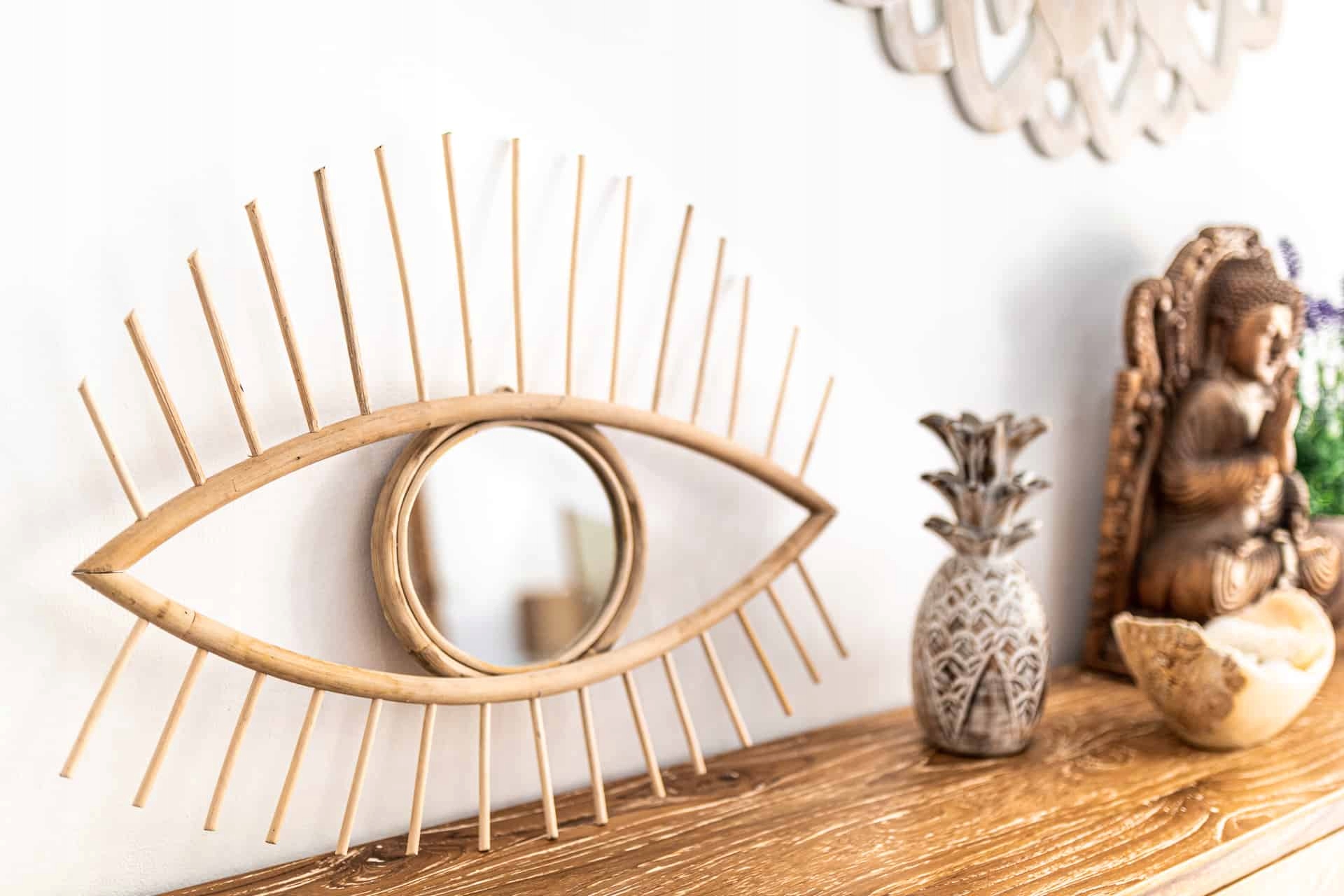 Ratanové zrkadlo Oko