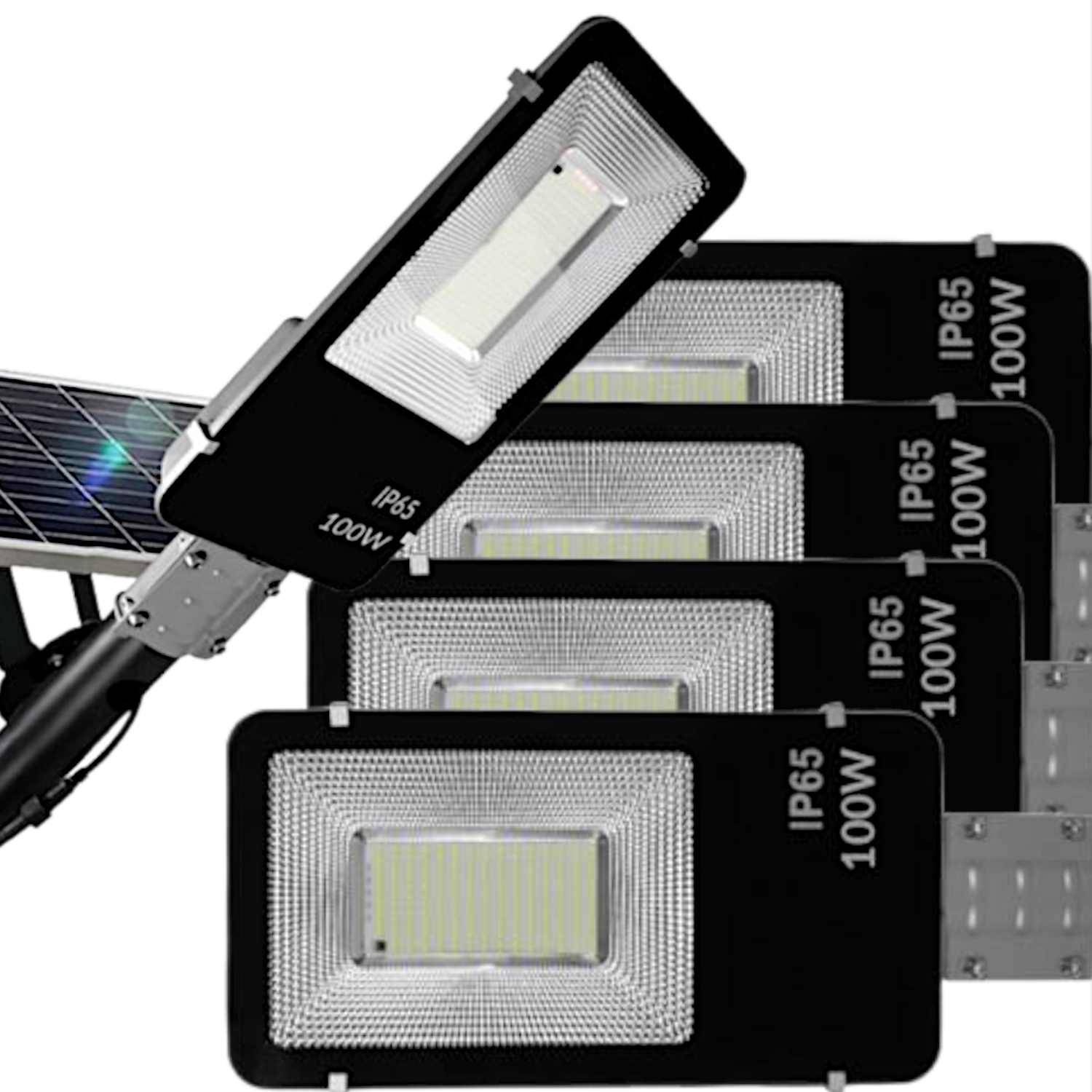5X Lampa Solarna Led 100W IP65 Latarnia Uliczna Ogrodowa Czujnik Zmierzchu