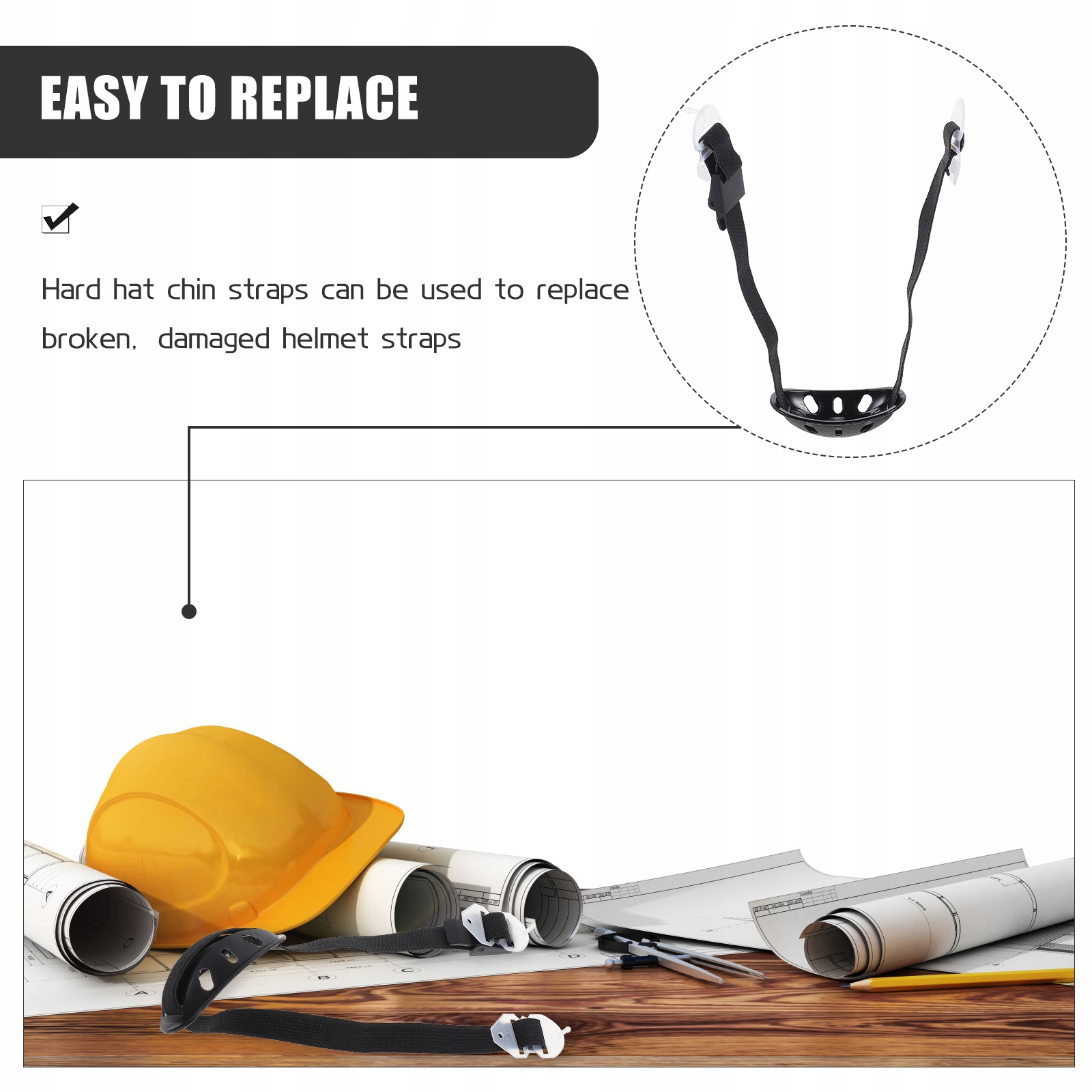 Profesjonalny przycisk pod brodą do paska kasku Kolor dominujący czarny