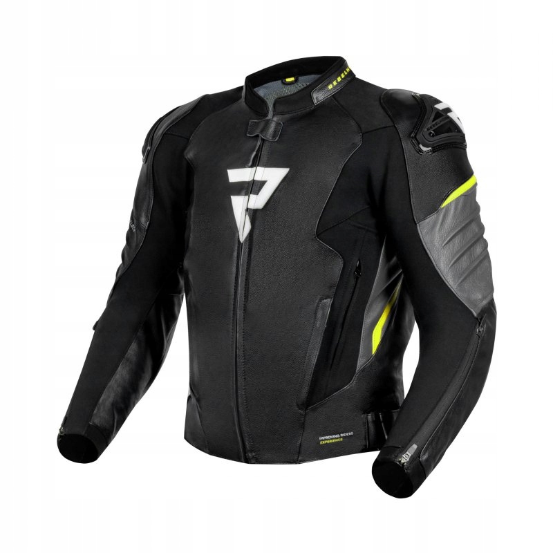 Kožená Bunda Rebelhorn Veloce Black/grey/fluo Yellow 60