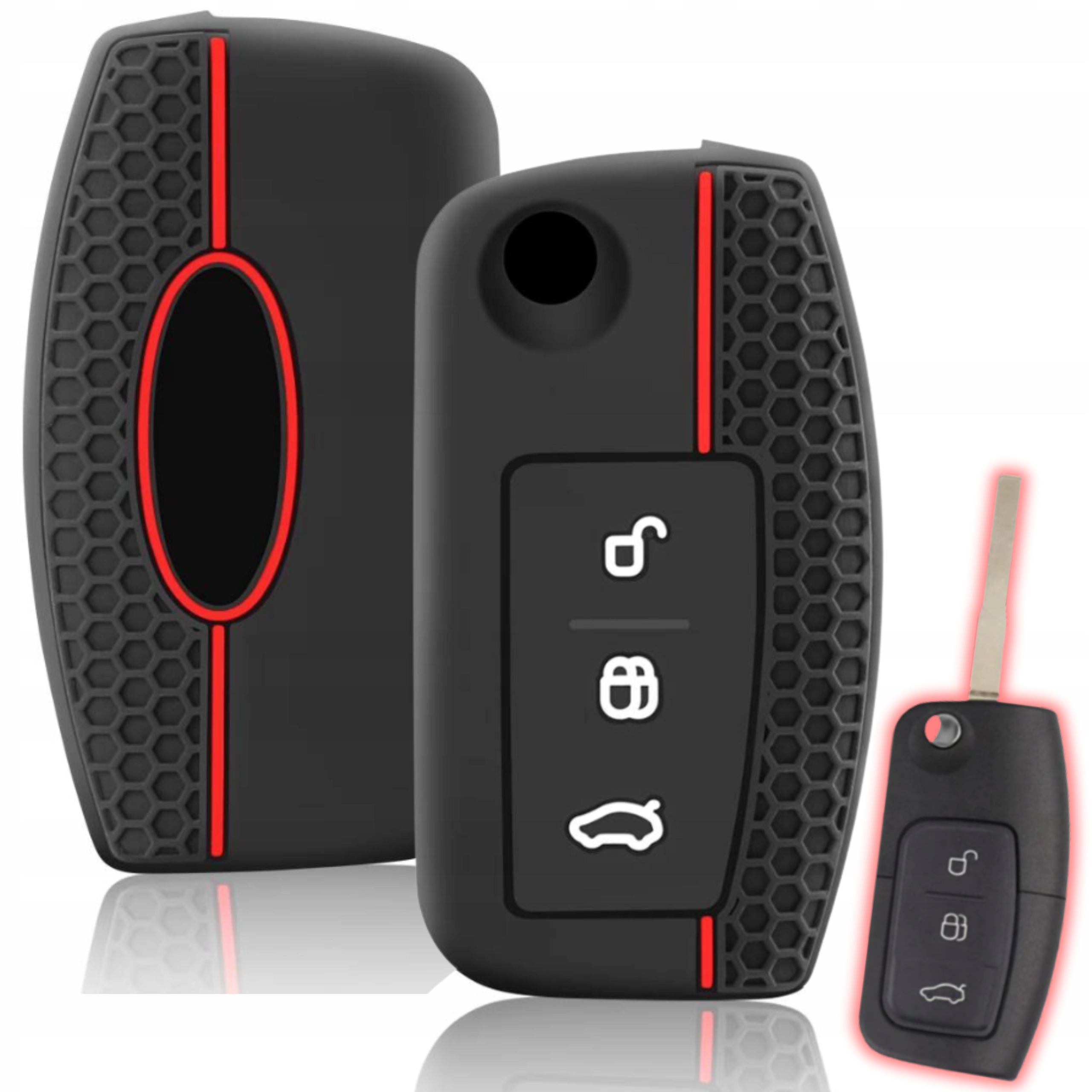 Etui silikonowe na kluczyk Ford Fiesta Focus Galaxy SMax Mondeo 3 przyciski