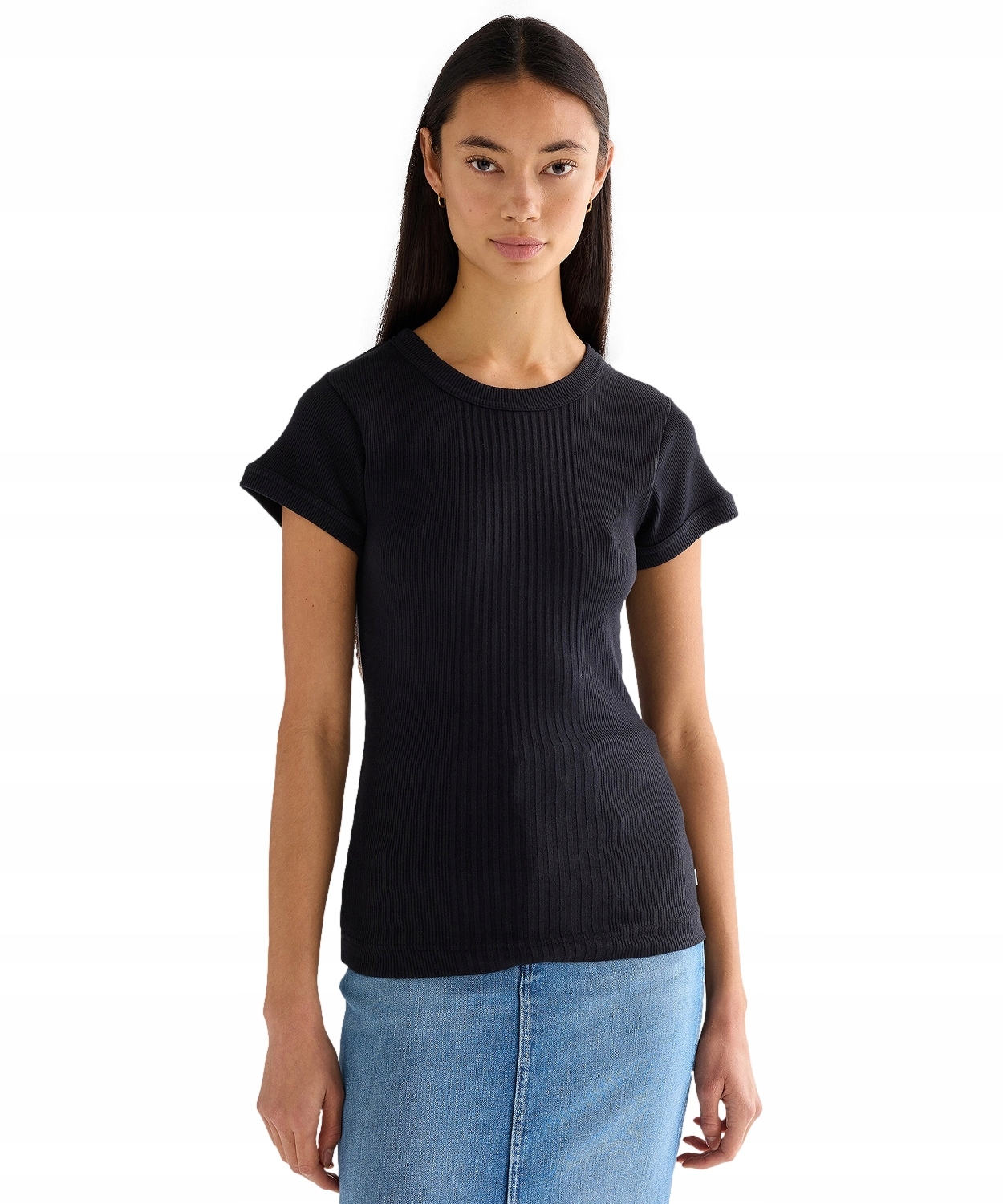 Tričko Wrangler Capped Rib Shirt 112380152 Black Xs