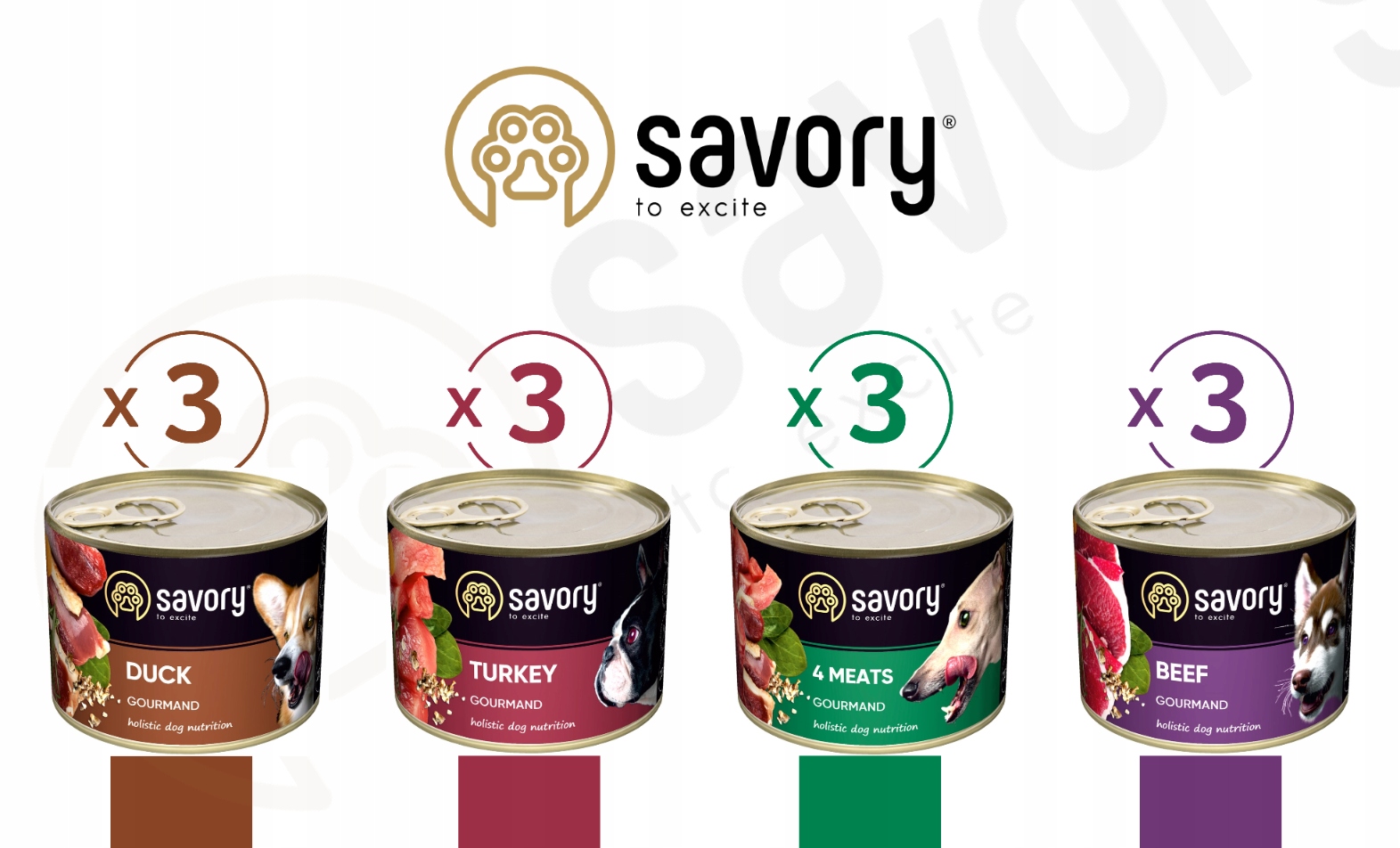 Levně Savory mix chutí Vlhké krmivo 12x200g