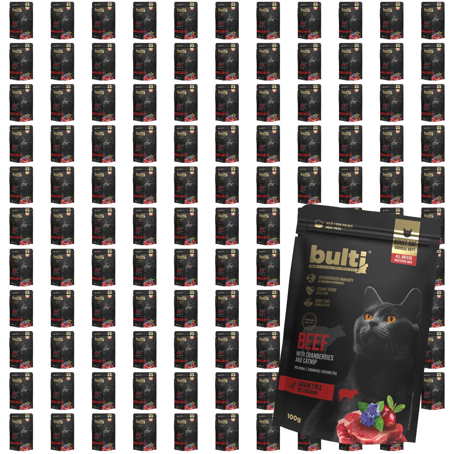 Levně Krmivo Mokré Pro Kočky Bulti Superfood Hovězí maso s brusinkami a koťátkem 120x100