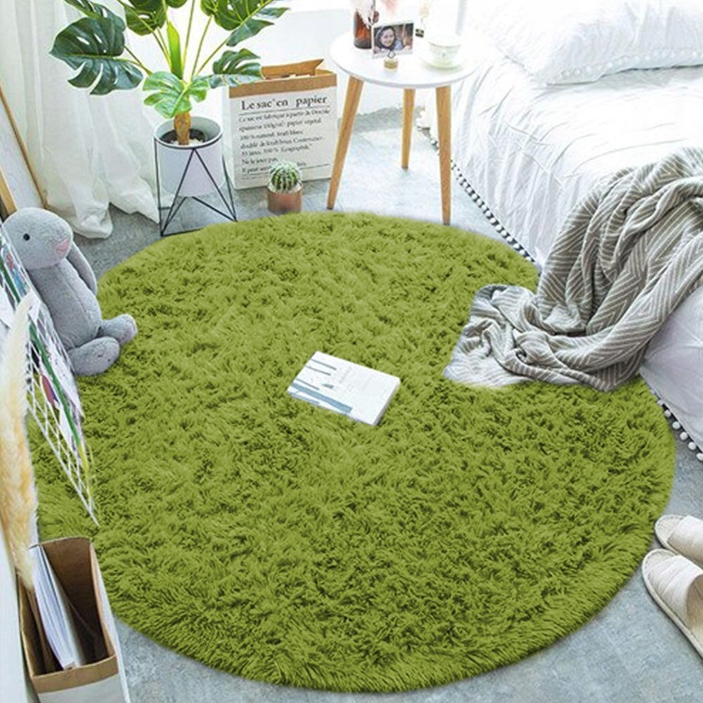 Kruhový koberec Shaggy Strado 300x300 GreenGrass (zelený)