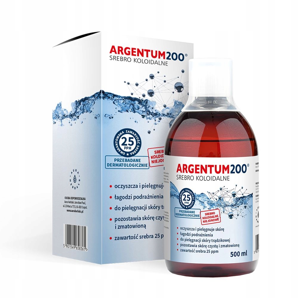 

Argentum200 Srebro Koloidalne 25ppm tonik Aura H