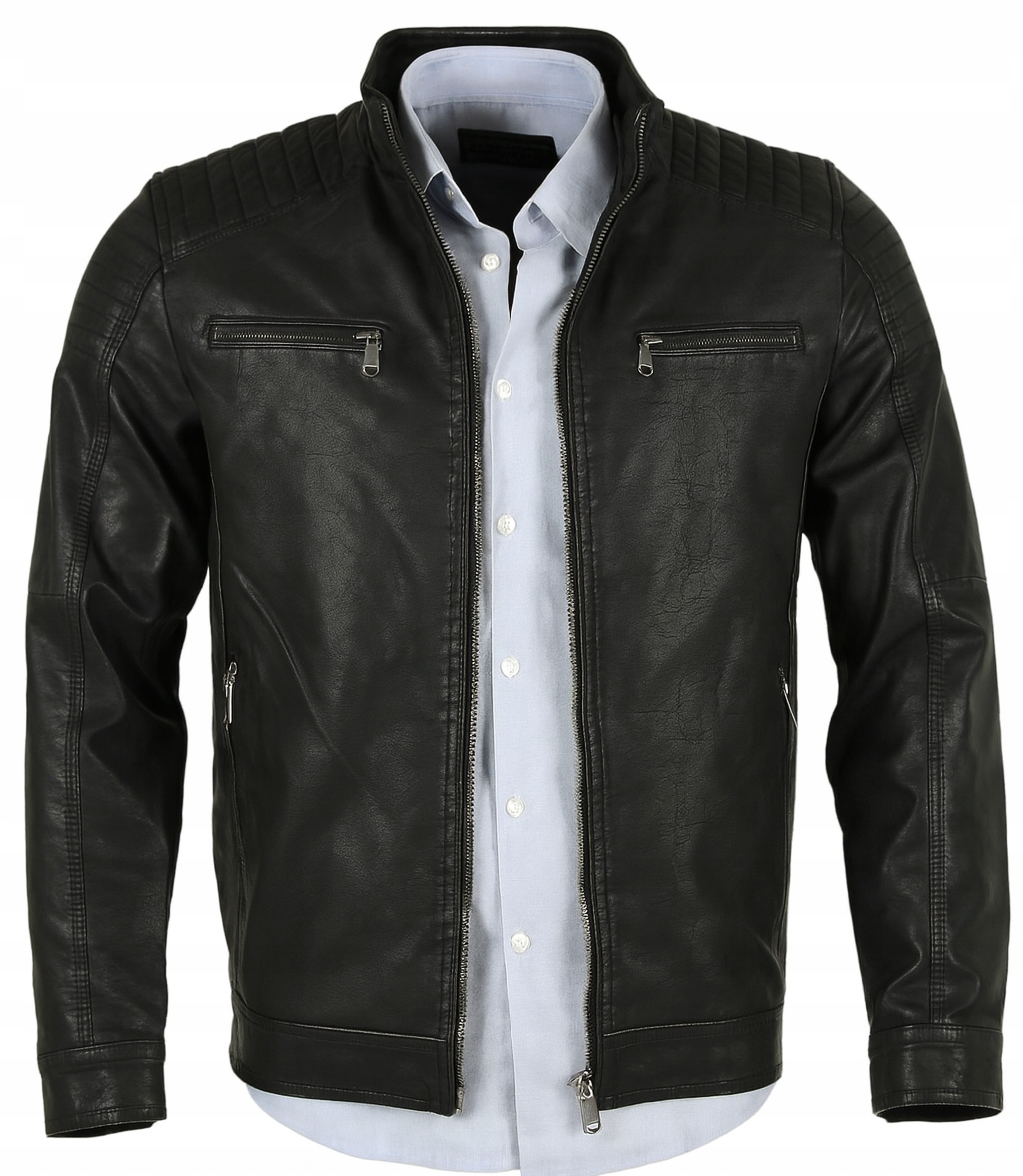 7XL-KURTKA Męska Skóra Ekologiczna Skaj Wiosenna Przejściowa 608-2