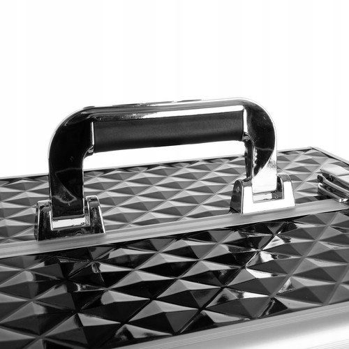 KUFEREK KOSMETYCZNY XL KOSMETYCZKA KUFER WALIZKA 3D DAMSKI ELEGANCKI Kolor dominujący czarny