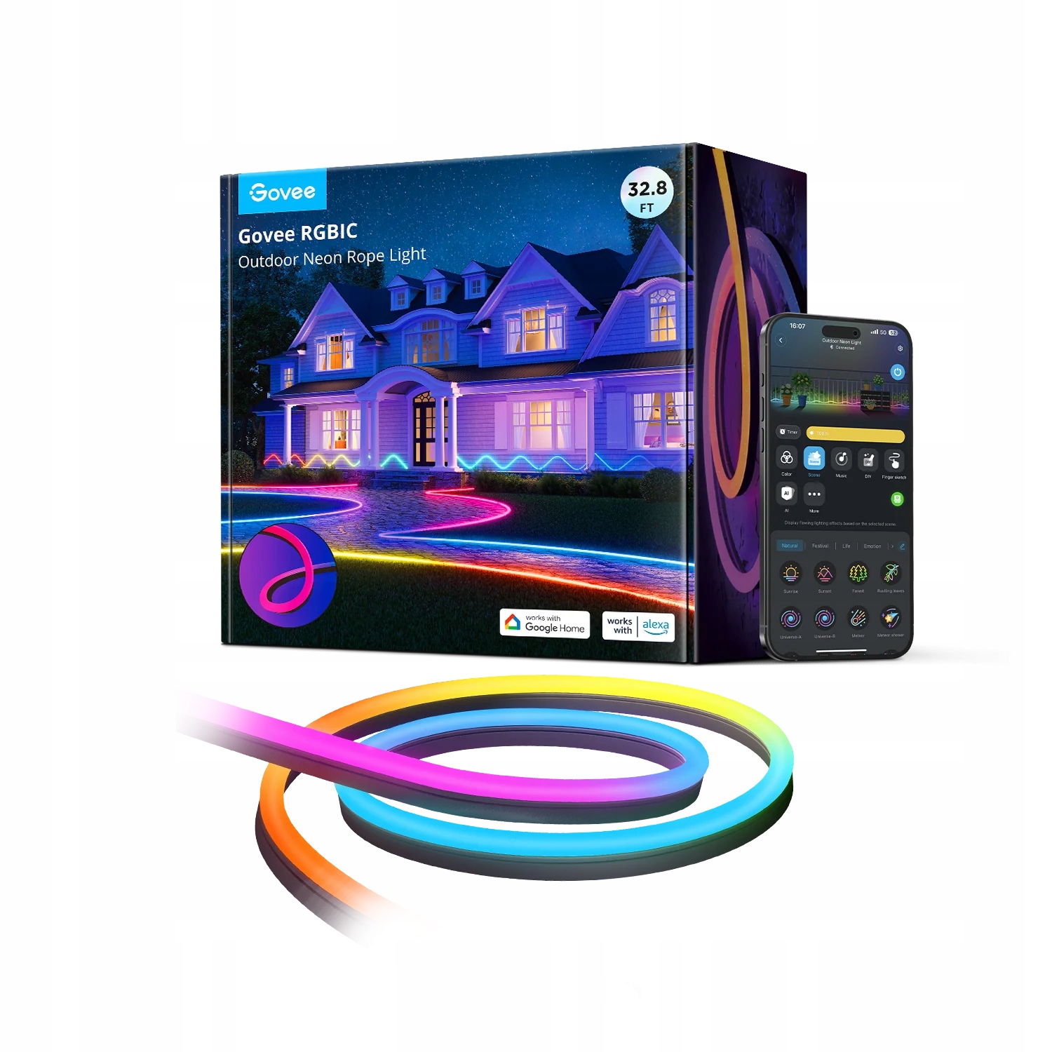 Vonkajšia Led Páska Govee H61A8 Wifi Osvetlenie Rgb 72 V 10 M Smart Pro
