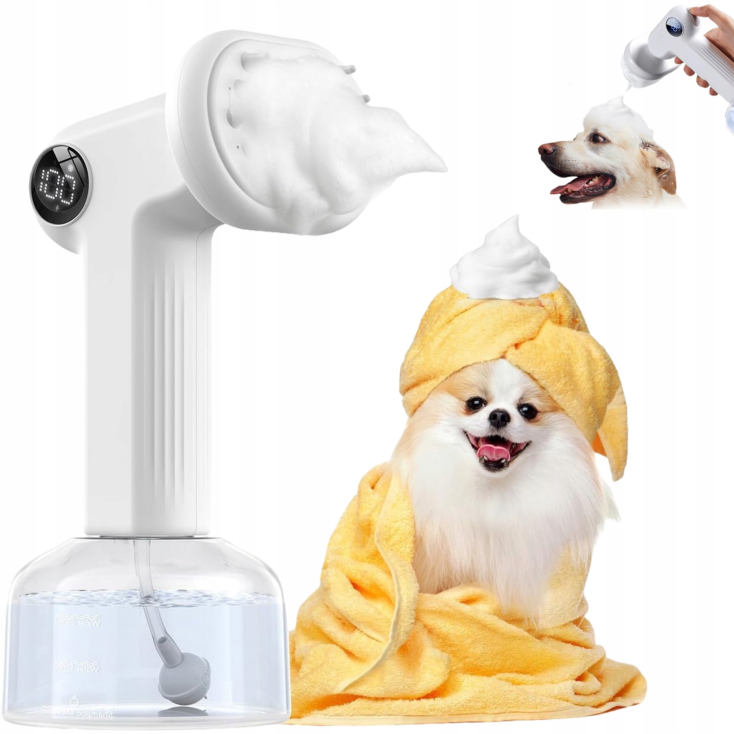 Levně Kartáč Pro Psa Na Mytí Šamponu S Dávkovačem Na Kočičí Tekutinu