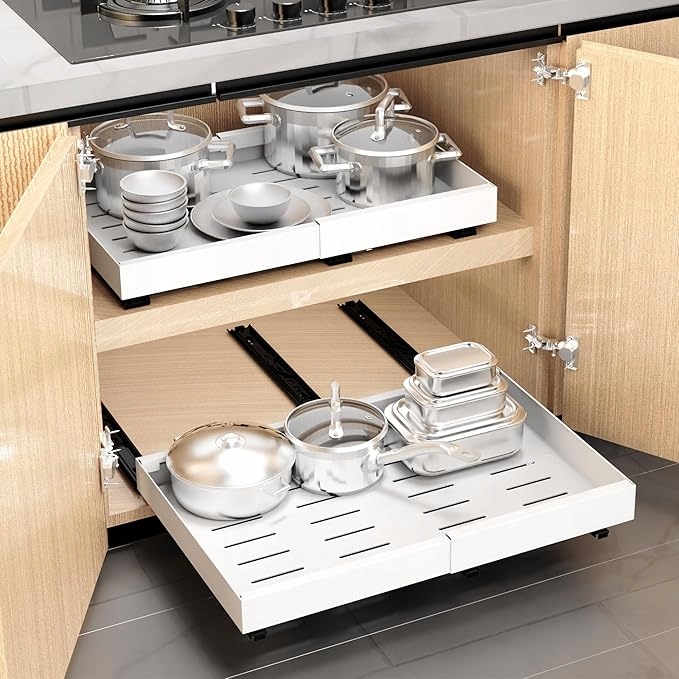 Teleskopická zásuvka Wisd rozšíriteľná biela 2 ks 32-48 cm