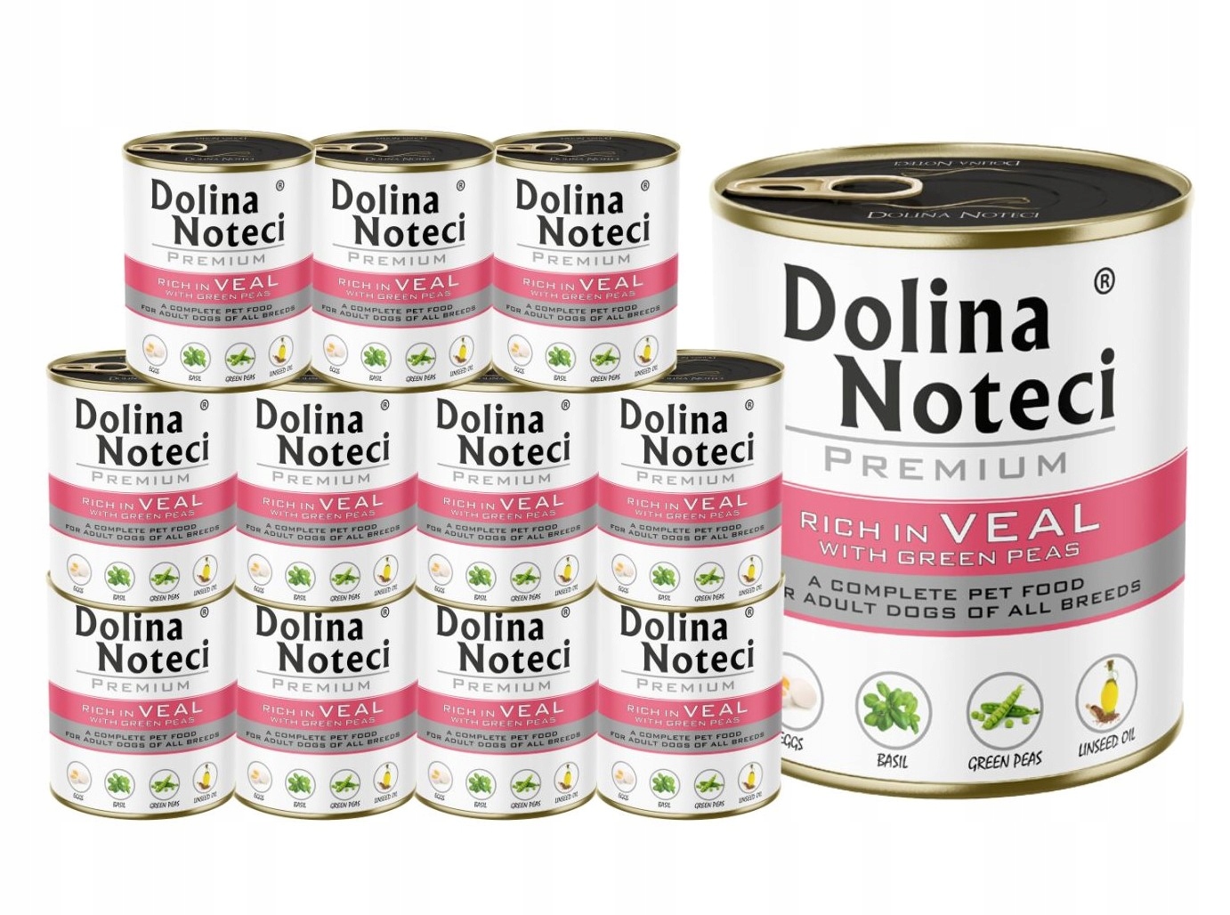 Levně Dolina Noteci Premium vlhké krmivo pro psy, hovězí s hráškem 12x800g