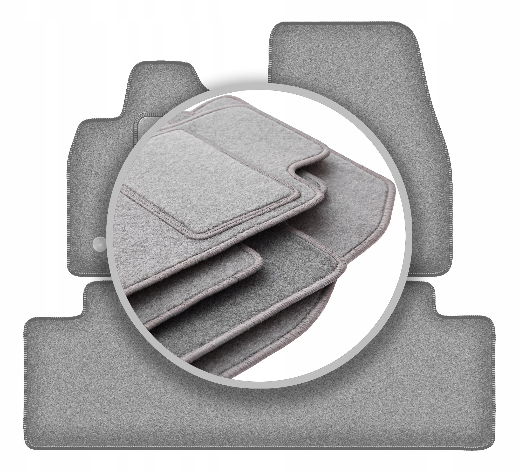 Velurové koberce Oslo šedé pro: Ford Mustang Mach-e 2020-