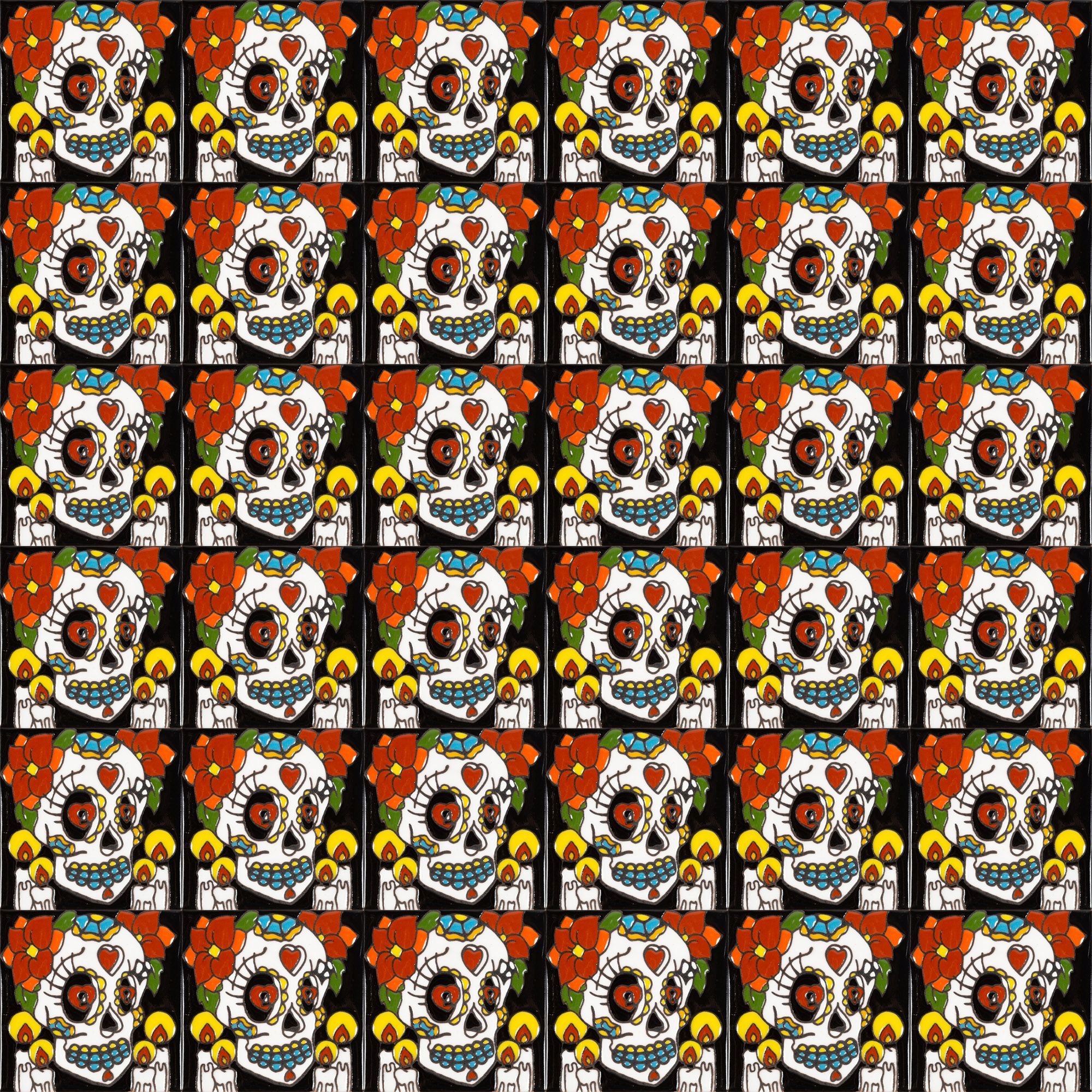 Meksykańska Płytka Ceramika -Seria Catrina-Maestra Typ dekor