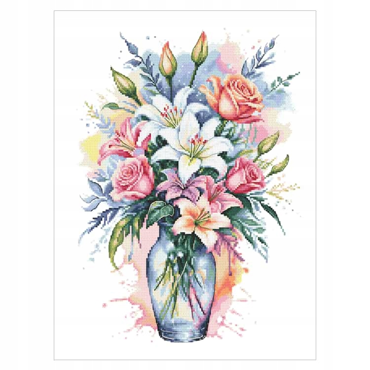 Vyšívací výšivka Vyšívací sada Akvarijní květiny